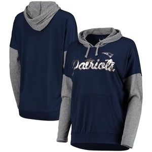 New England Patriots Touch Women's Without Limits Pullover Hoodie - Navy/Gray